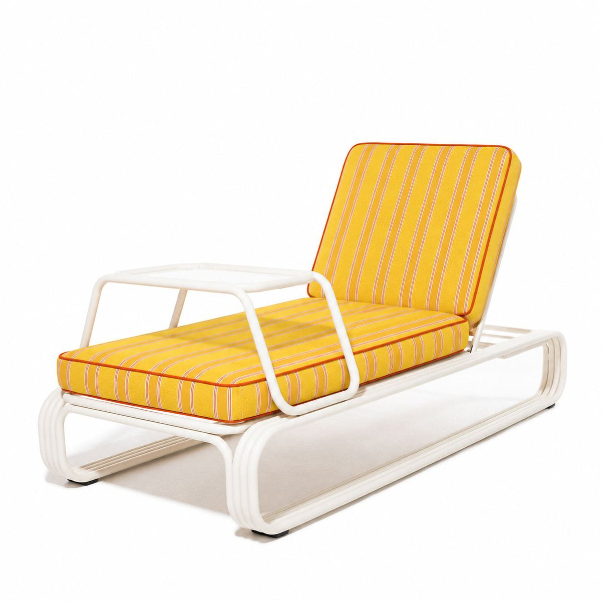 Contini Sun Lounger in Bistro Papaya Stripe | Antique White Contini Sun Lounger Kit Business & Pleasure Co Aus 