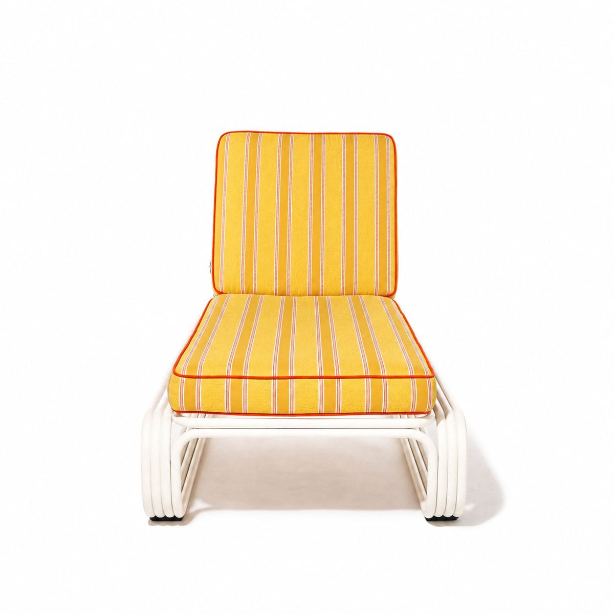 Contini Sun Lounger in Bistro Papaya Stripe | Antique White Contini Sun Lounger Kit Business & Pleasure Co Aus 