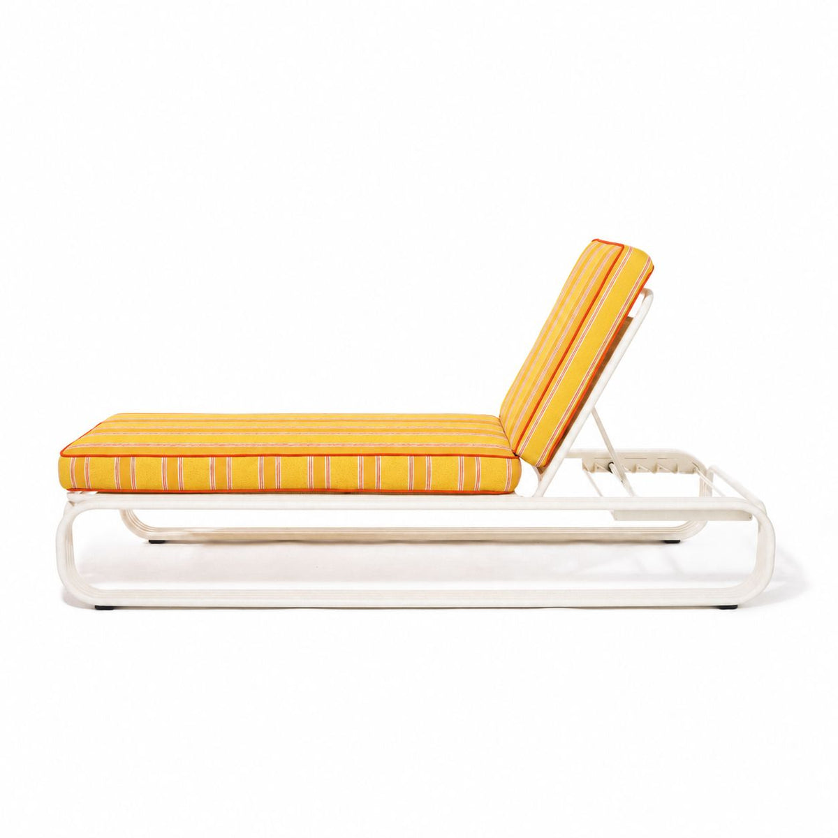 Contini Sun Lounger in Bistro Papaya Stripe | Antique White Contini Sun Lounger Kit Business & Pleasure Co Aus 