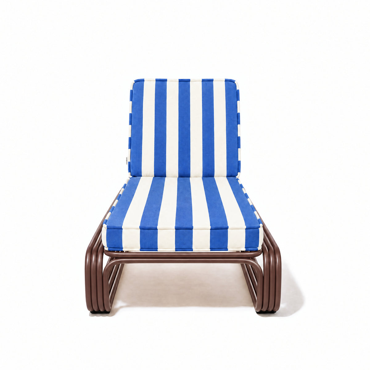 Contini Sun Lounger in Crew Mediterranean Blue Stripe | Merlot