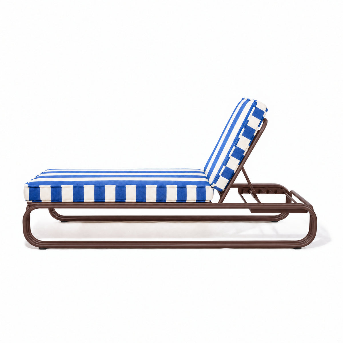Contini Sun Lounger in Crew Mediterranean Blue Stripe | Merlot