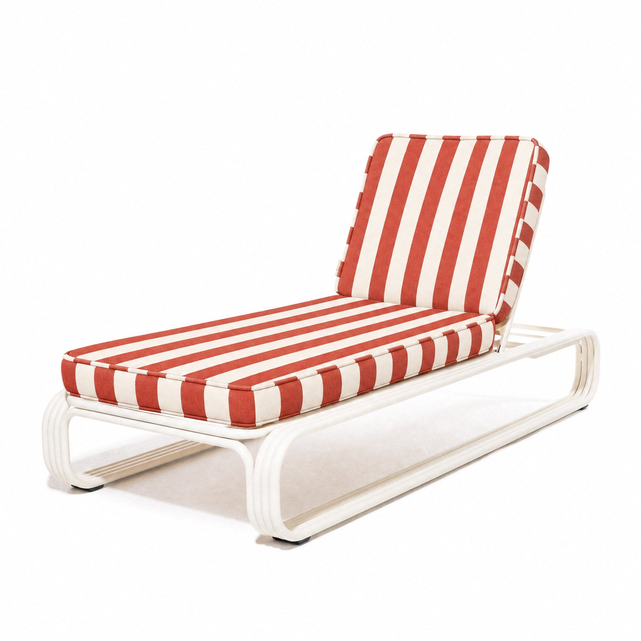 Product image of The Contini Sun Lounger in Crew Le Sirenuse Stripe | Antique White Frame Contini Sun Lounger Kit Business & Pleasure Co Aus 