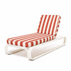 Swatch for The Contini Sun Lounger in Crew Le Sirenuse Stripe | Antique White Frame