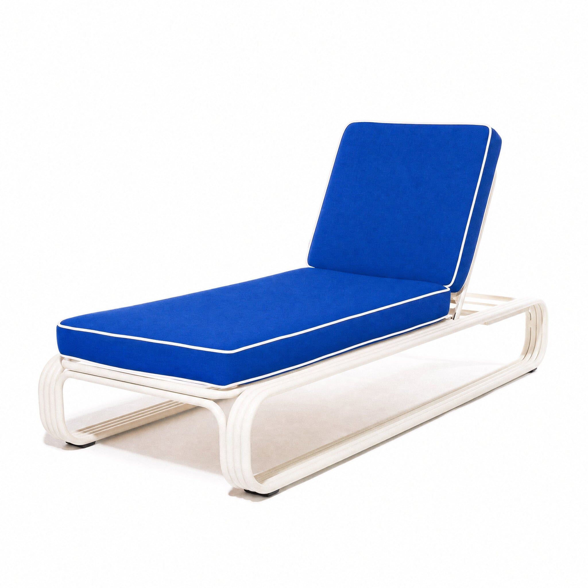 Product image of The Contini Sun Lounger in Rivie Mediterreanean Blue | Antique White Frame Contini Sun Lounger Kit Business & Pleasure Co Aus 