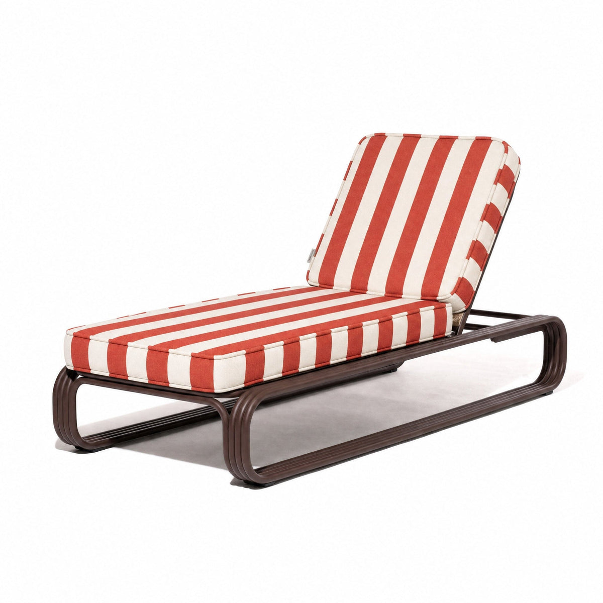 Product image of The Contini Sun Lounger in Crew Le Sirenuse Stripe | Merlot Frame Contini Sun Lounger Kit Business & Pleasure Co Aus 