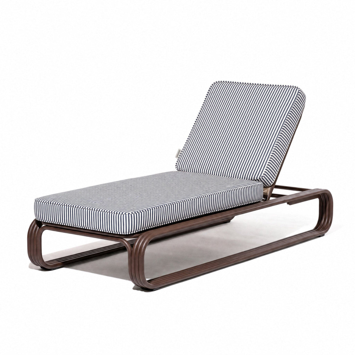 Product image of Contini Sun Lounger in Lauren's Navy Stripe | Merlot Frame Contini Sun Lounger Kit Business & Pleasure Co Aus 