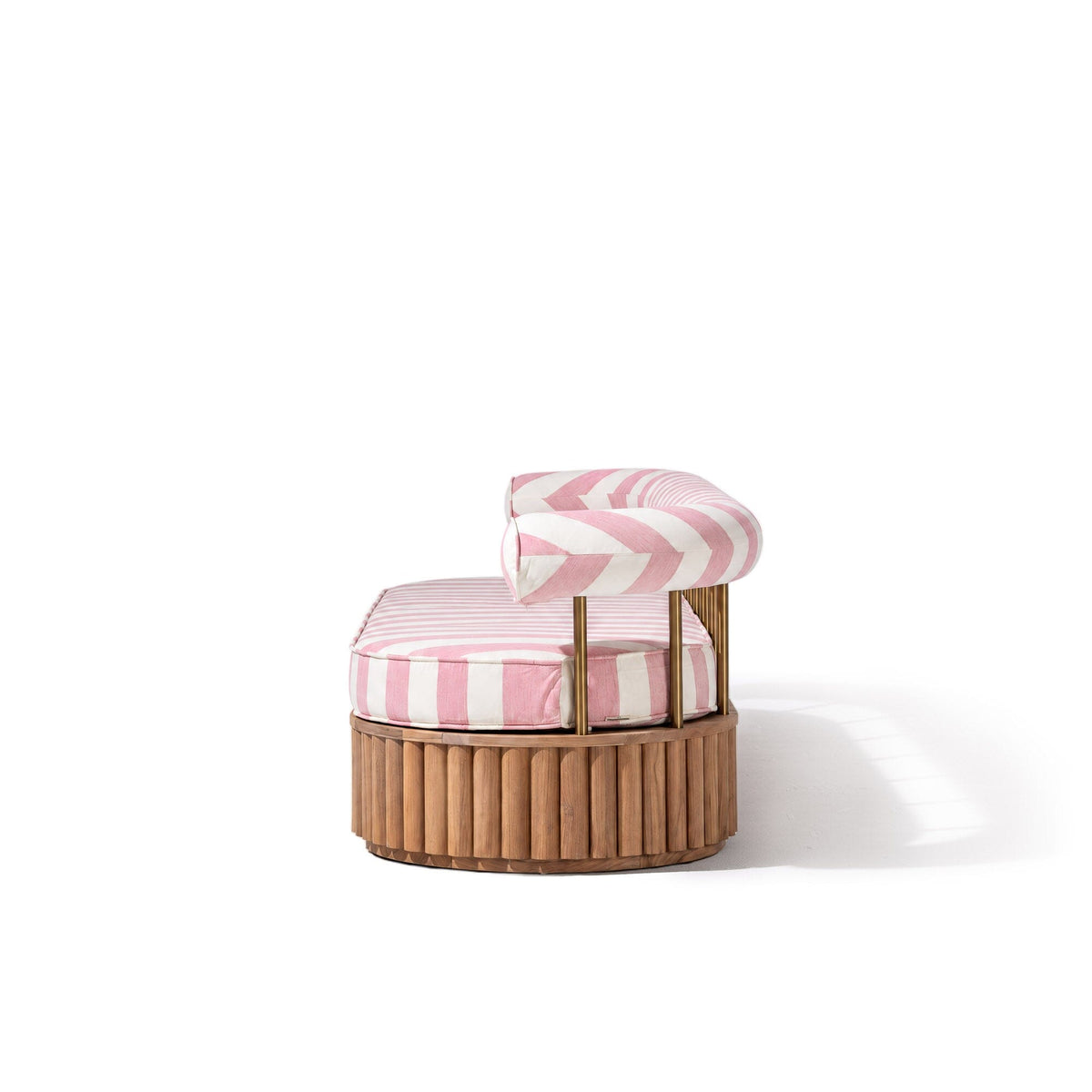 Daisy Sofa in Crew Pink Stripe | Teakwood Frame Daisy Sofa Kit Business & Pleasure Co Aus 