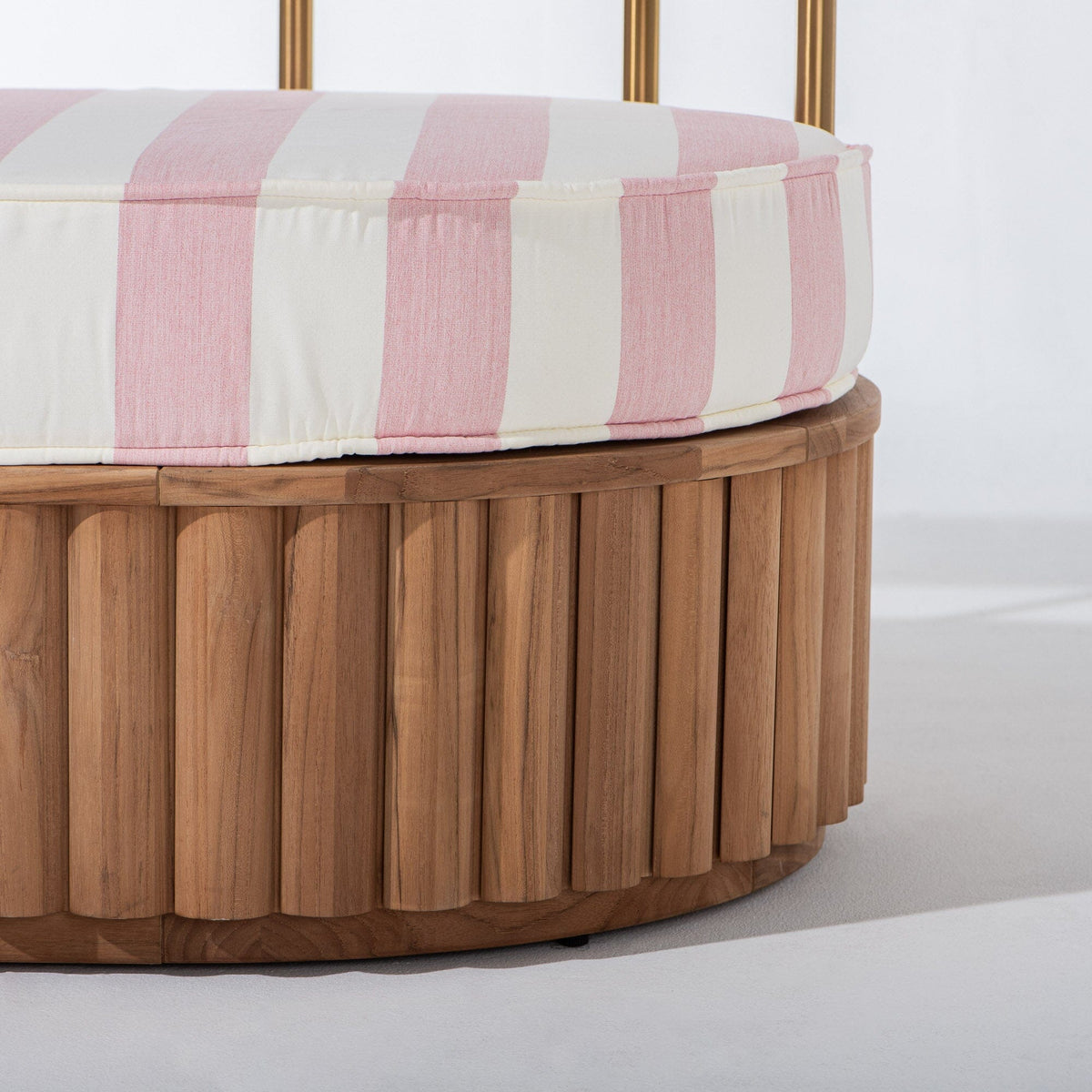 Daisy Sofa in Crew Pink Stripe | Teakwood Frame Daisy Sofa Kit Business & Pleasure Co Aus 
