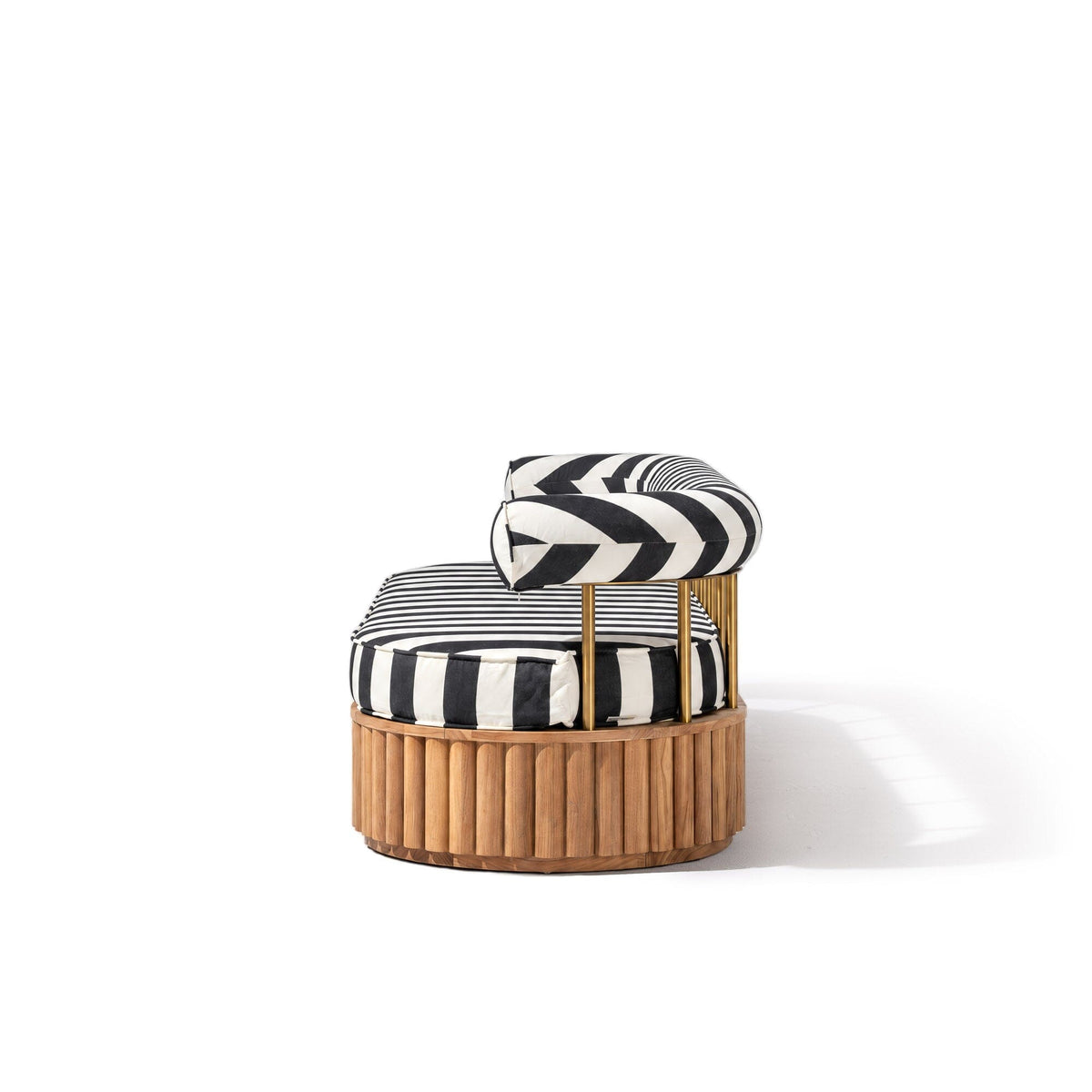 Daisy Sofa in Crew Vintage Black Stripe | Teakwood Frame Daisy Sofa Kit Business & Pleasure Co Aus 