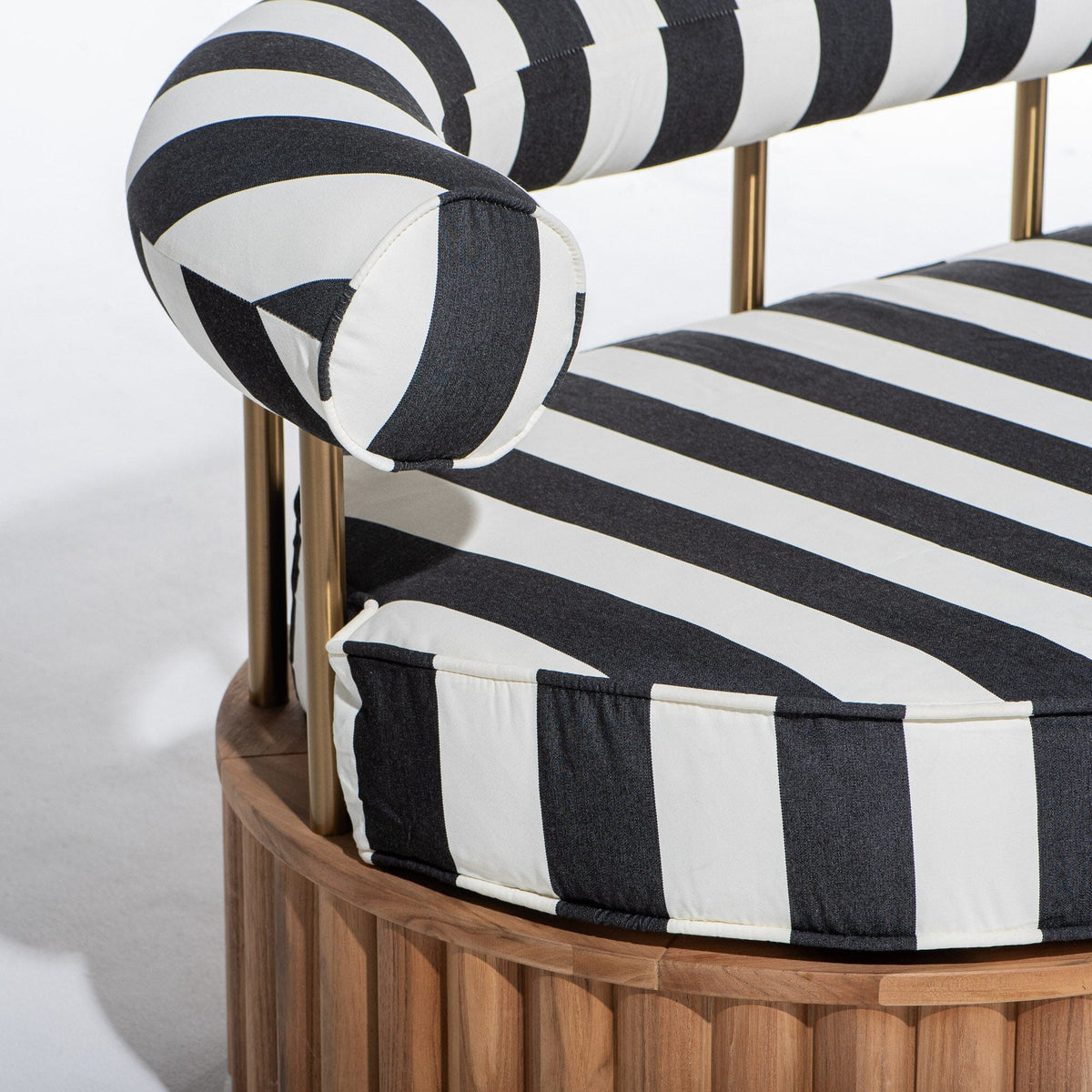 Daisy Sofa in Crew Vintage Black Stripe | Teakwood Frame Daisy Sofa Kit Business & Pleasure Co Aus 
