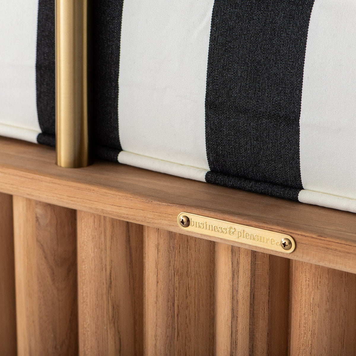 Daisy Sofa in Crew Vintage Black Stripe | Teakwood Frame Daisy Sofa Kit Business & Pleasure Co Aus 