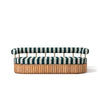 Swatch for Daisy Sofa in Terry Green Stripe | Teakwood Frame