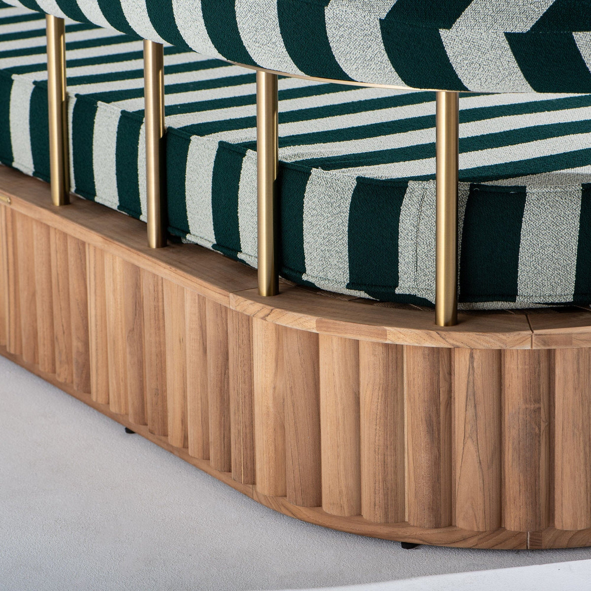 Daisy Sofa in Terry Green Stripe | Teakwood Frame Daisy Sofa Kit Business & Pleasure Co Aus 
