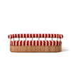 Swatch for Daisy Sofa in Terry Terracotta Stripe | Teakwood Frame