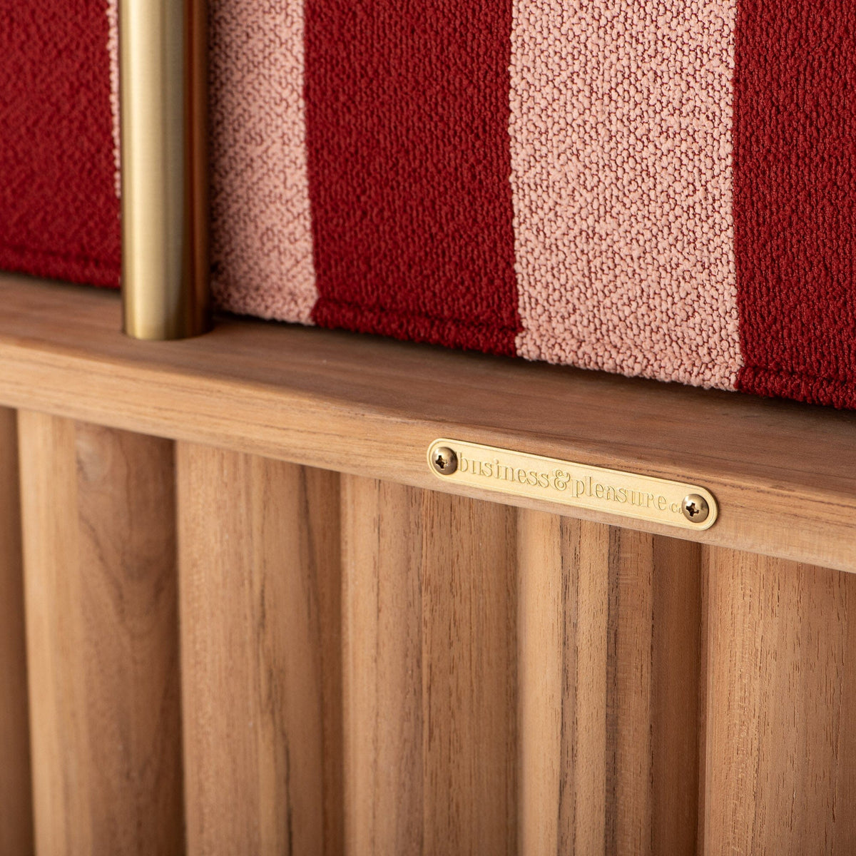 Daisy Sofa in Terry Terracotta Stripe | Teakwood Frame Daisy Sofa Kit Business & Pleasure Co Aus 