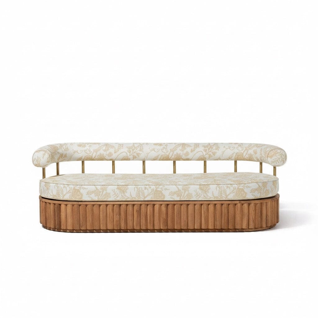 Daisy Sofa in Hanalei Bay Natural Jacquard | Teakwood Frame Daisy Sofa Kit Business & Pleasure Co Aus 