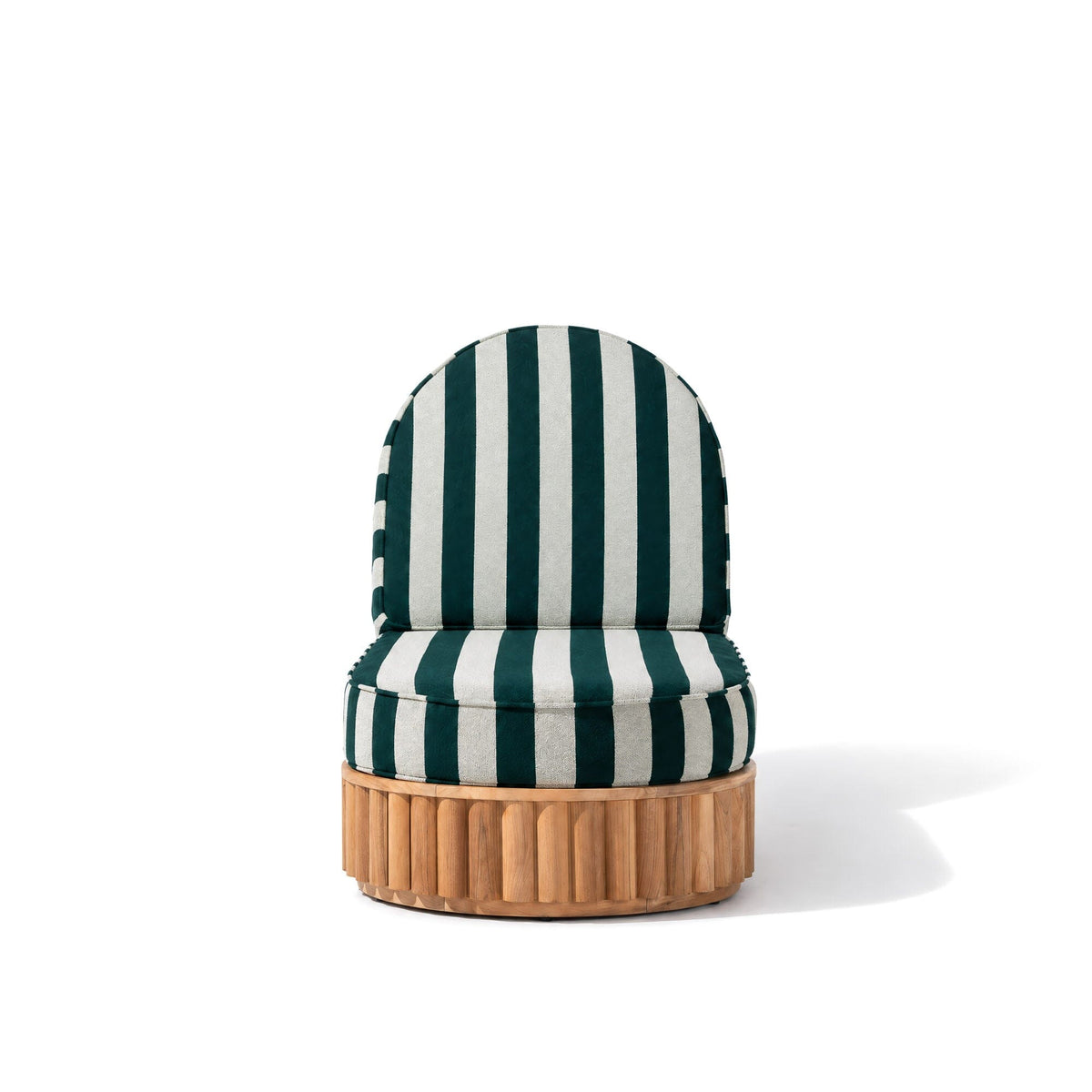 Daisy Sun Lounger in Terry Green Stripe | Teakwood Frame Daisy Sun Lounger Kit Business & Pleasure Co Aus 