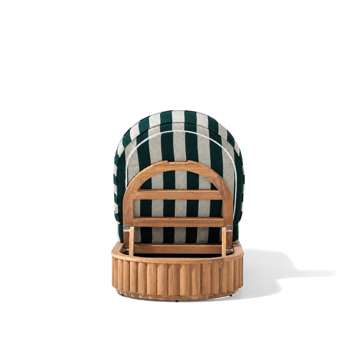 Daisy Sun Lounger in Terry Green Stripe | Teakwood Frame Daisy Sun Lounger Kit Business & Pleasure Co Aus 