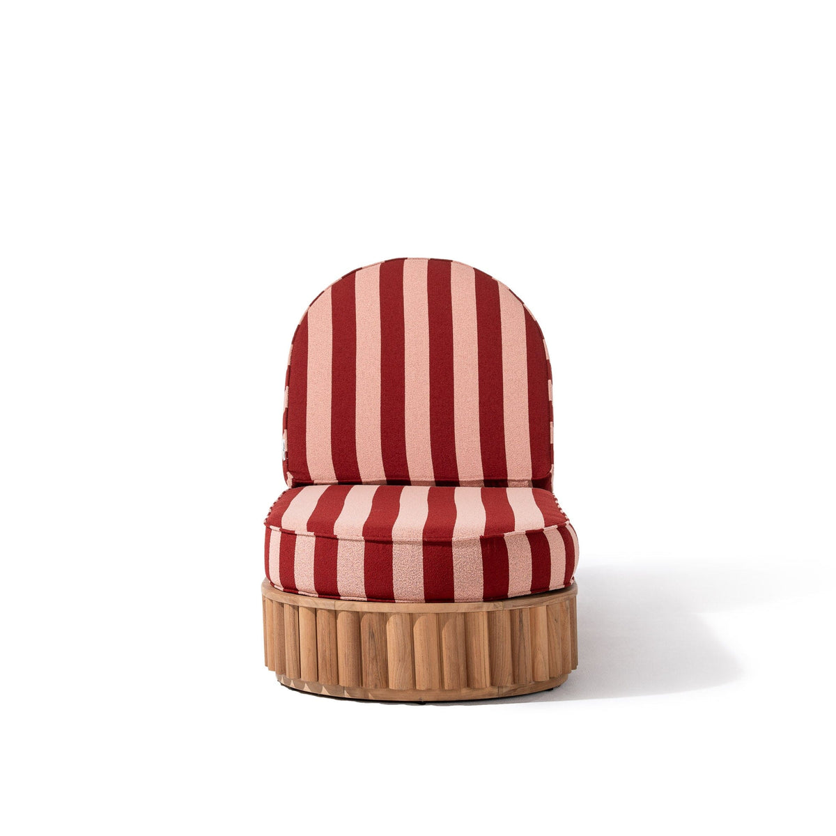 Daisy Sun Lounger in Terry Terracotta Stripe | Teakwood Frame Daisy Sun Lounger Kit Business & Pleasure Co Aus 