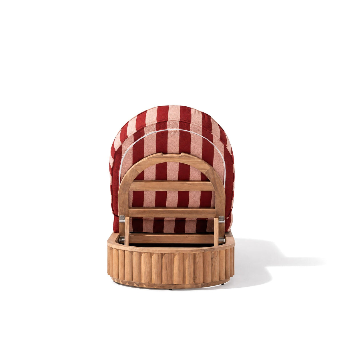 Daisy Sun Lounger in Terry Terracotta Stripe | Teakwood Frame Daisy Sun Lounger Kit Business & Pleasure Co Aus 