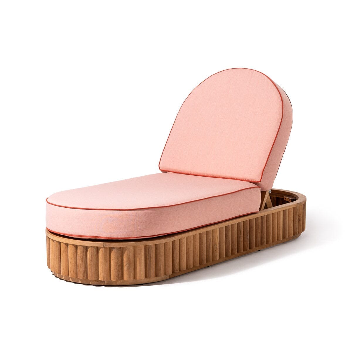 Daisy Sun Lounger in Rivie Pink | Teakwood Frame Daisy Sun Lounger Kit Business & Pleasure Co Aus 