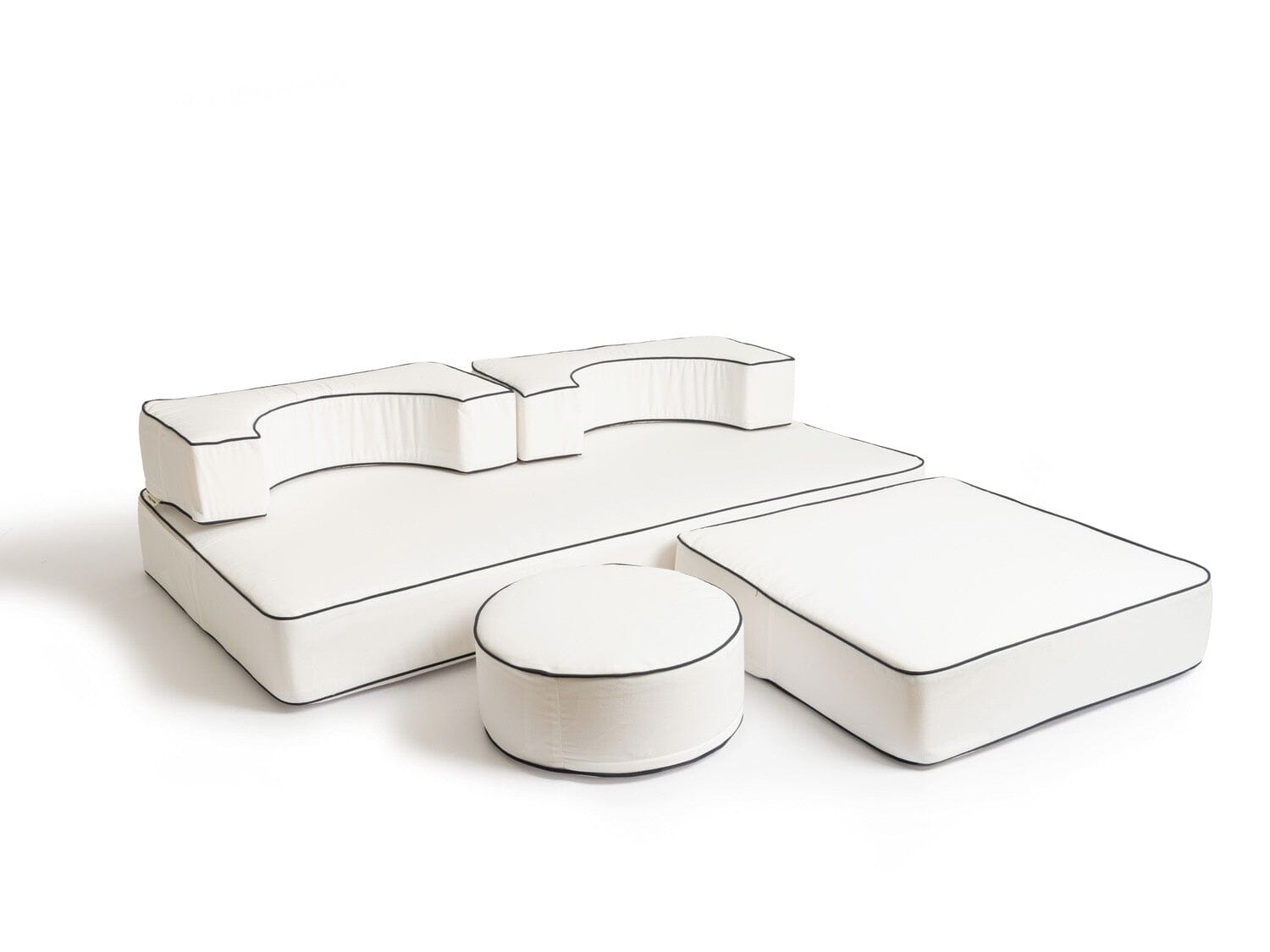 Studio image of riviera white modular pillow stack