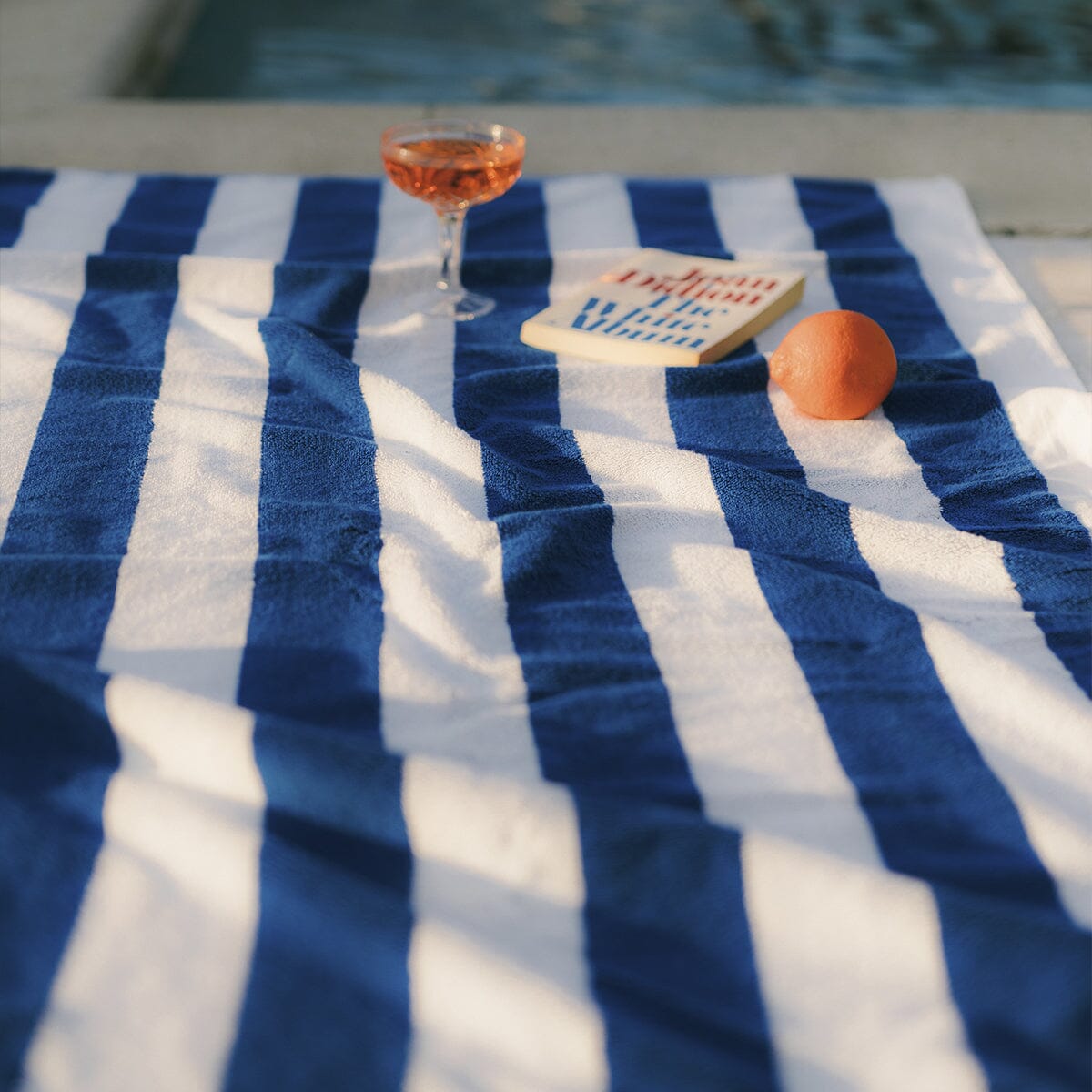 The Beach Towel - Crew Mediterranean Blue Stripe Beach Towel Business & Pleasure Co. 