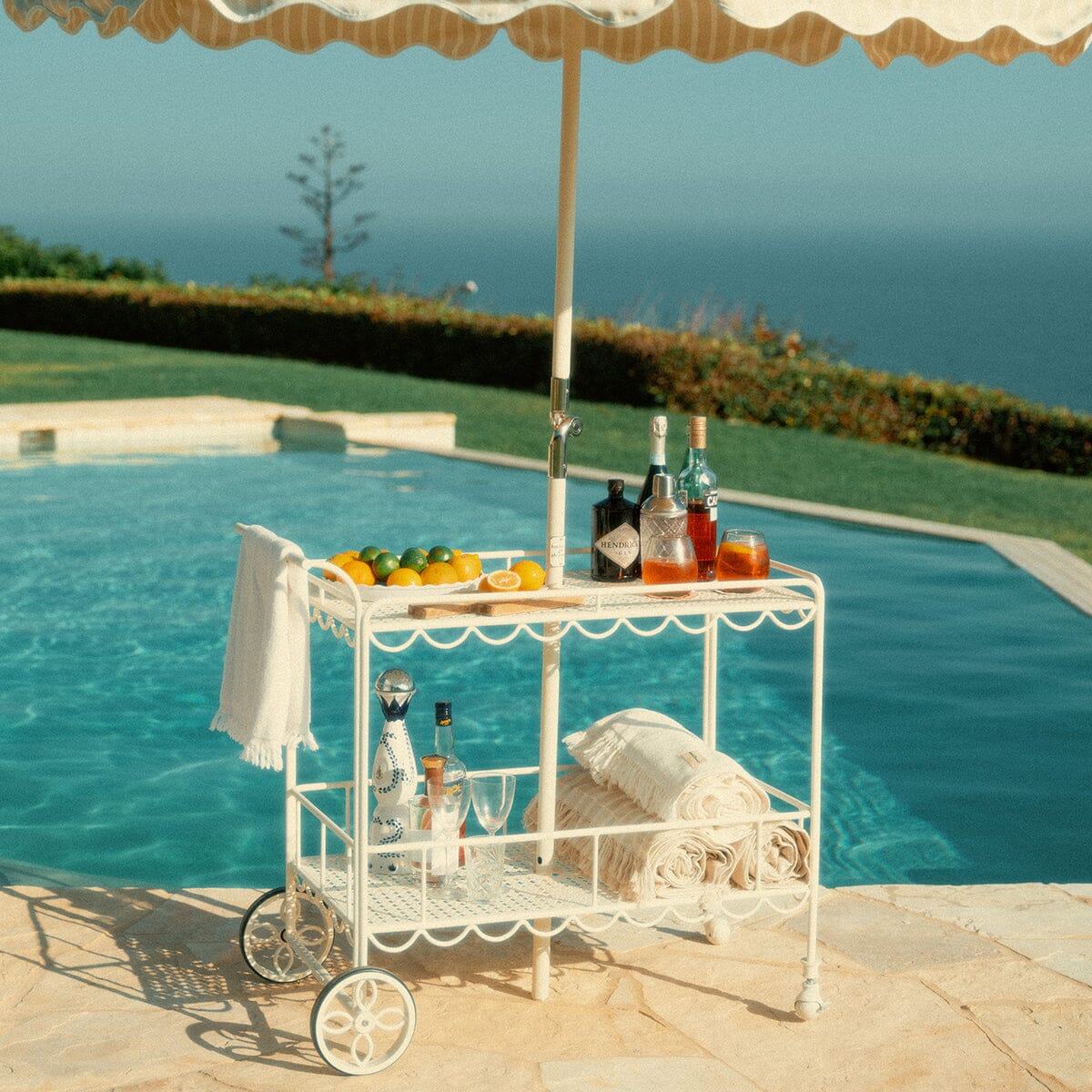 The Al Fresco Bar Cart - Antique White Al Fresco Bar Cart Business & Pleasure Co Aus 