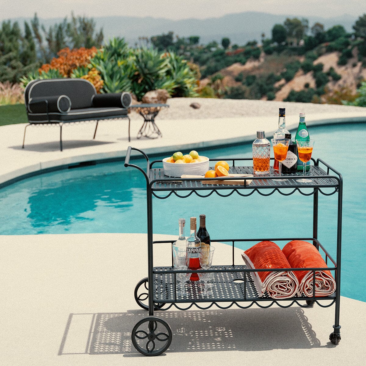 The Al Fresco Bar Cart - Vintage Black Al Fresco Bar Cart Business & Pleasure Co Aus 