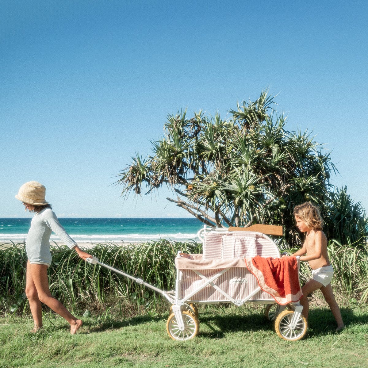 The Beach Cart - Lauren's Pink Stripe Beach Cart Business & Pleasure Co. 