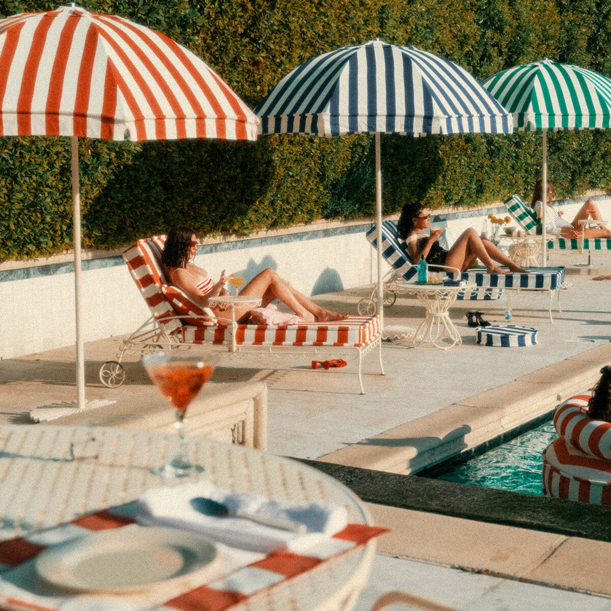 The Patio Umbrella - Crew Le Sirenuse Stripe Patio Umbrella Business & Pleasure Co. 