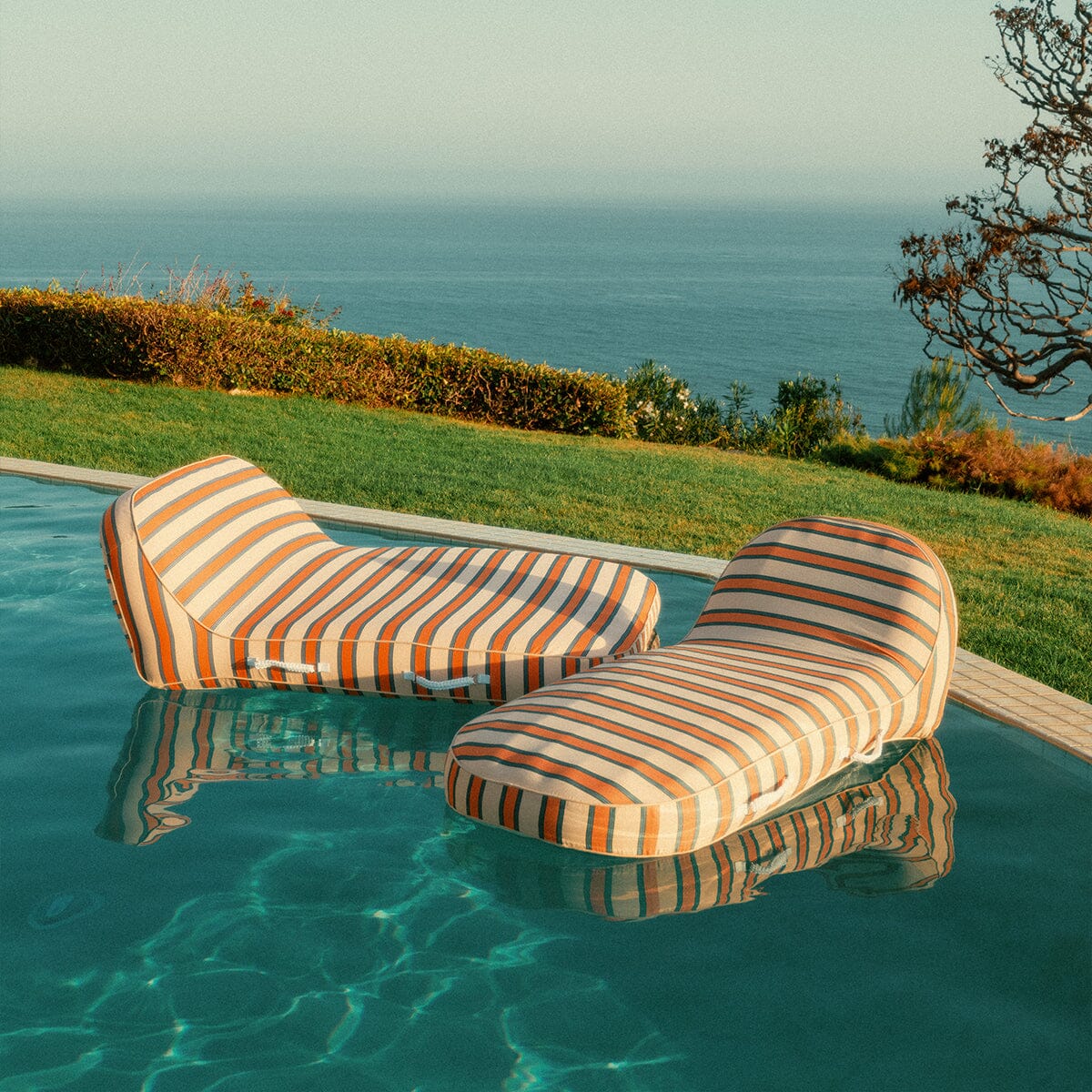 The XL Pool Lounger - Bistro Dusty Pink Stripe