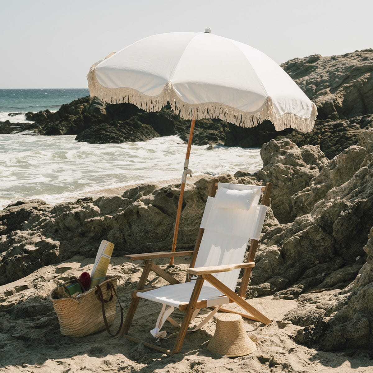 The Premium Beach Umbrella - Antique White Premium Umbrella Business & Pleasure Co. 