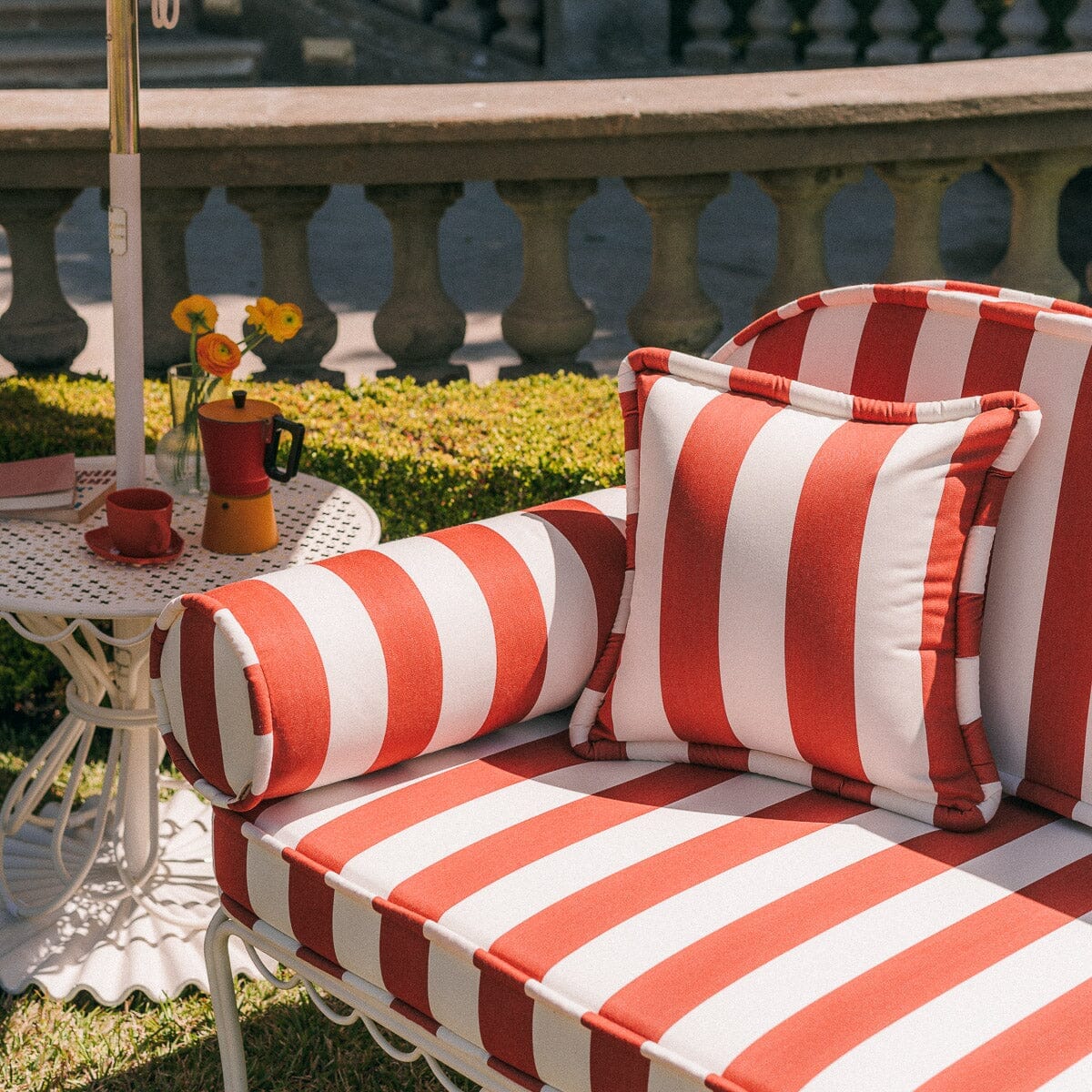 The Small Square Throw Pillow - Crew Le Sirenuse Stripe Small Square Throw Business & Pleasure Co. 