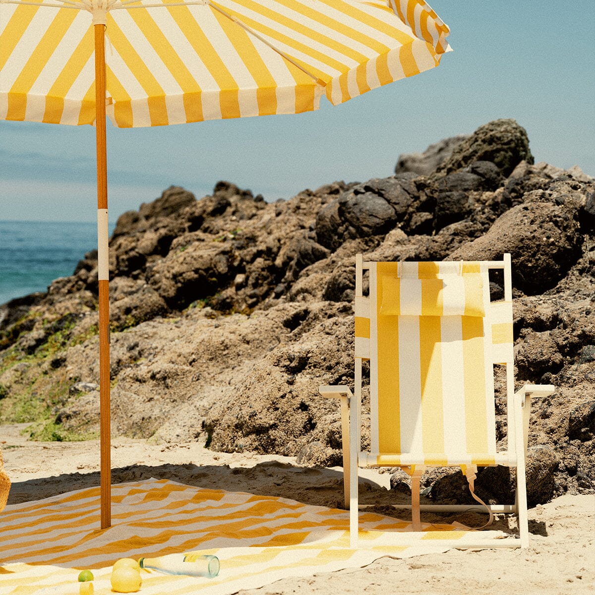 The Tommy Chair - Acacia White - Crew Mimosa Yellow Stripe Tommy Chair Business & Pleasure Co. 