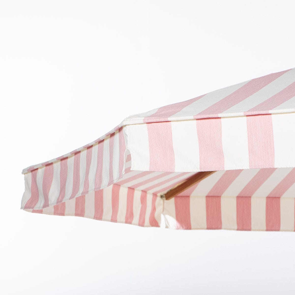 The Resort Market Umbrella in Crew Pink Stripe | Transfer Teak Frame Resort Market Umbrella Kit Business & Pleasure Co Aus 