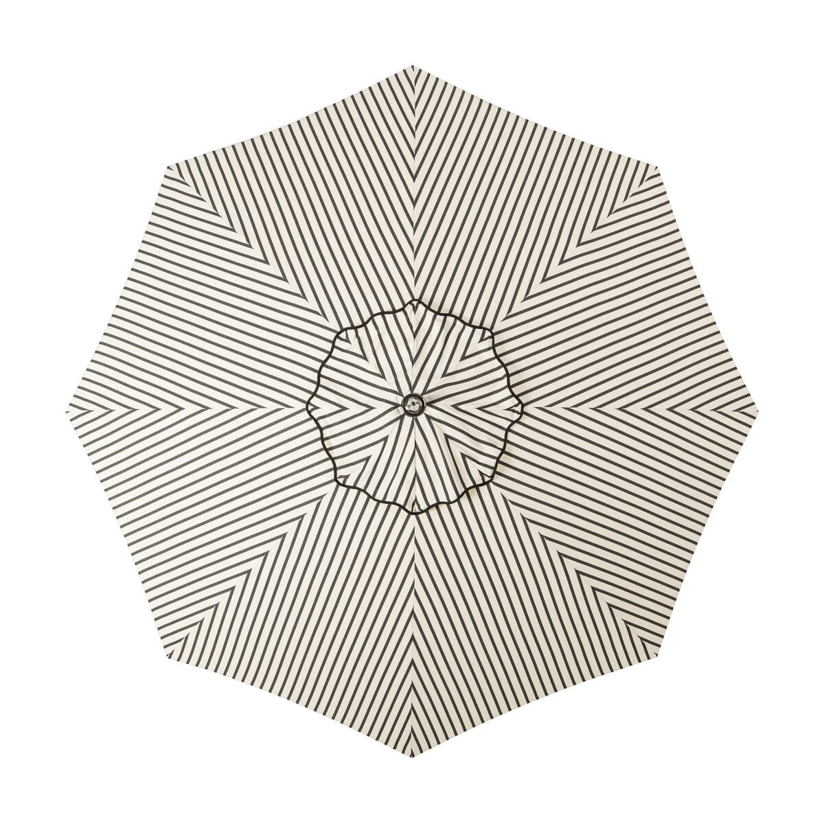 Resort Market Umbrella | Monaco Black Stripe & Transfer Teak Frame Resort Market Umbrella Kit Business & Pleasure Co Aus 