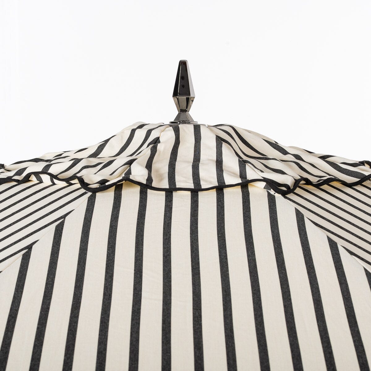 Resort Market Umbrella | Monaco Black Stripe & Transfer Teak Frame Resort Market Umbrella Kit Business & Pleasure Co Aus 