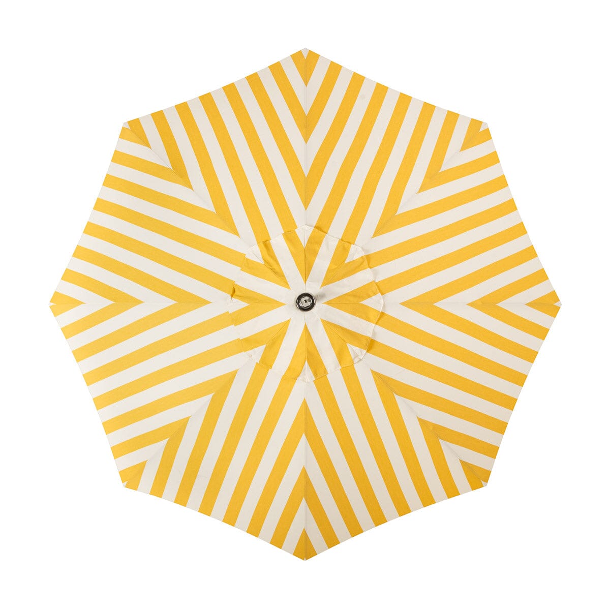 Resort Market Umbrella | Crew Mimosa Yellow Stripe & Transfer Teak Frame Resort Market Umbrella Kit Business & Pleasure Co Aus 