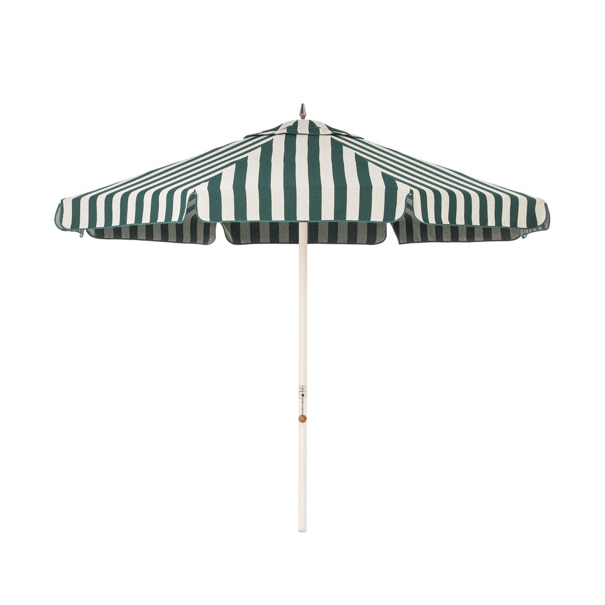 Product image of The Resort Market Umbrella in Terry Green Stripe | Antique White Frame Resort Market Umbrella Kit Business & Pleasure Co Aus 
