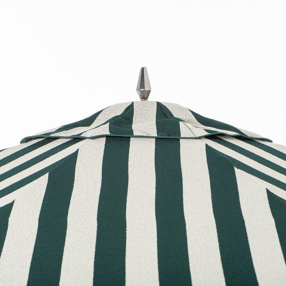 The Resort Market Umbrella in Terry Green Stripe | Transfer Teak Frame Resort Market Umbrella Kit Business & Pleasure Co Aus 