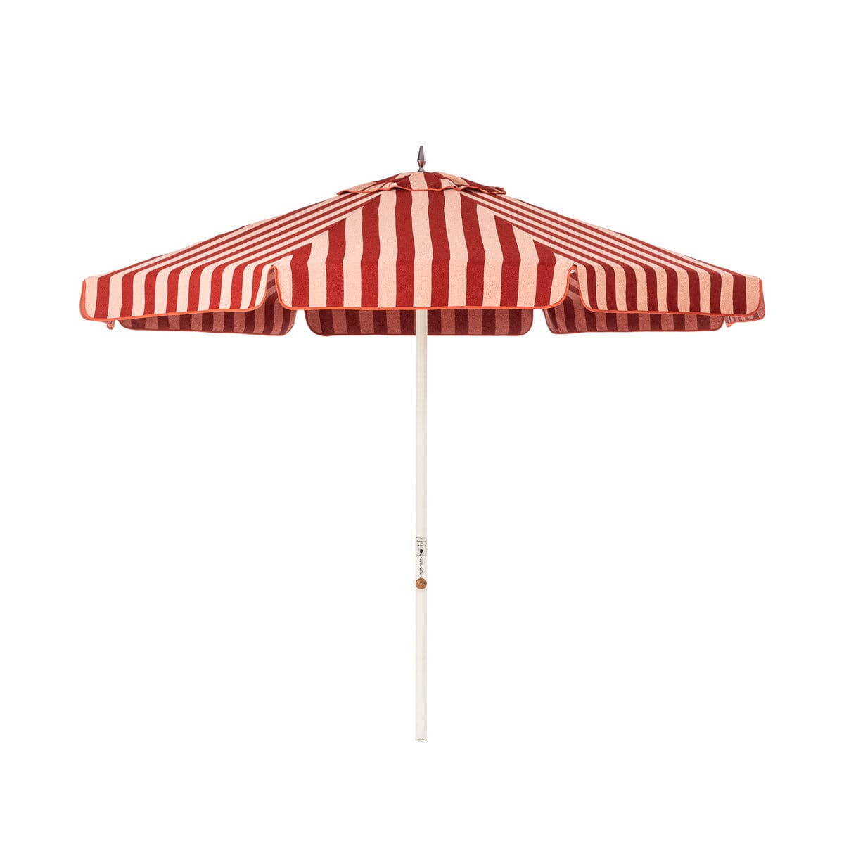 Product image of The Resort Market Umbrella in Terry Terracotta Stripe | Antique White Frame Resort Market Umbrella Kit Business & Pleasure Co Aus 