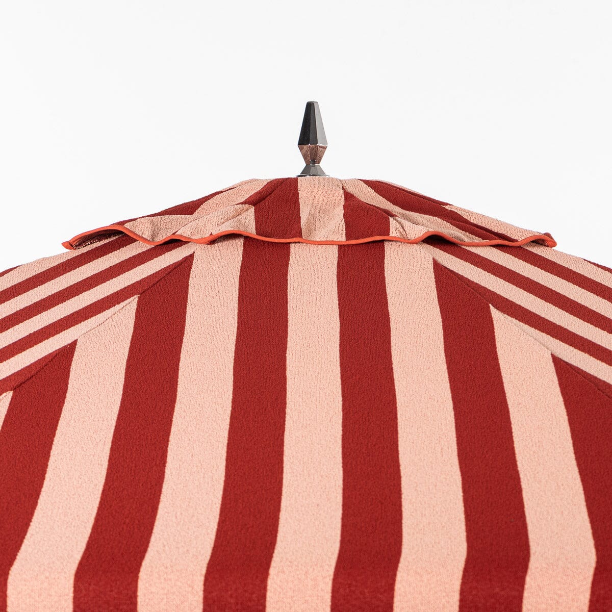 The Resort Market Umbrella in Terry Terracotta Stripe | Antique White Frame Resort Market Umbrella Kit Business & Pleasure Co Aus 