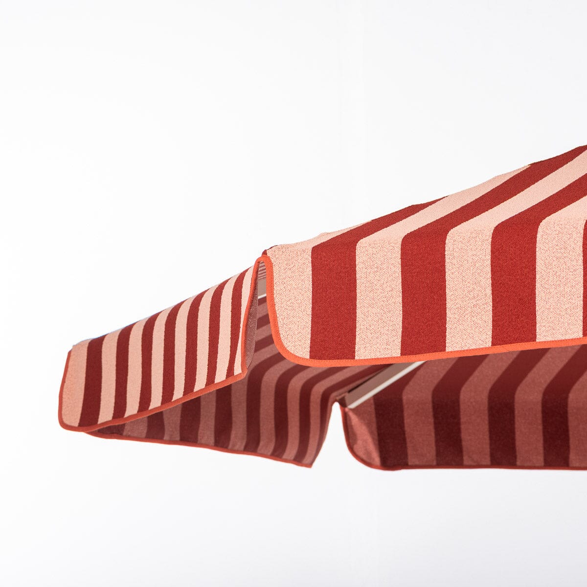 The Resort Market Umbrella in Terry Terracotta Stripe | Antique White Frame Resort Market Umbrella Kit Business & Pleasure Co Aus 