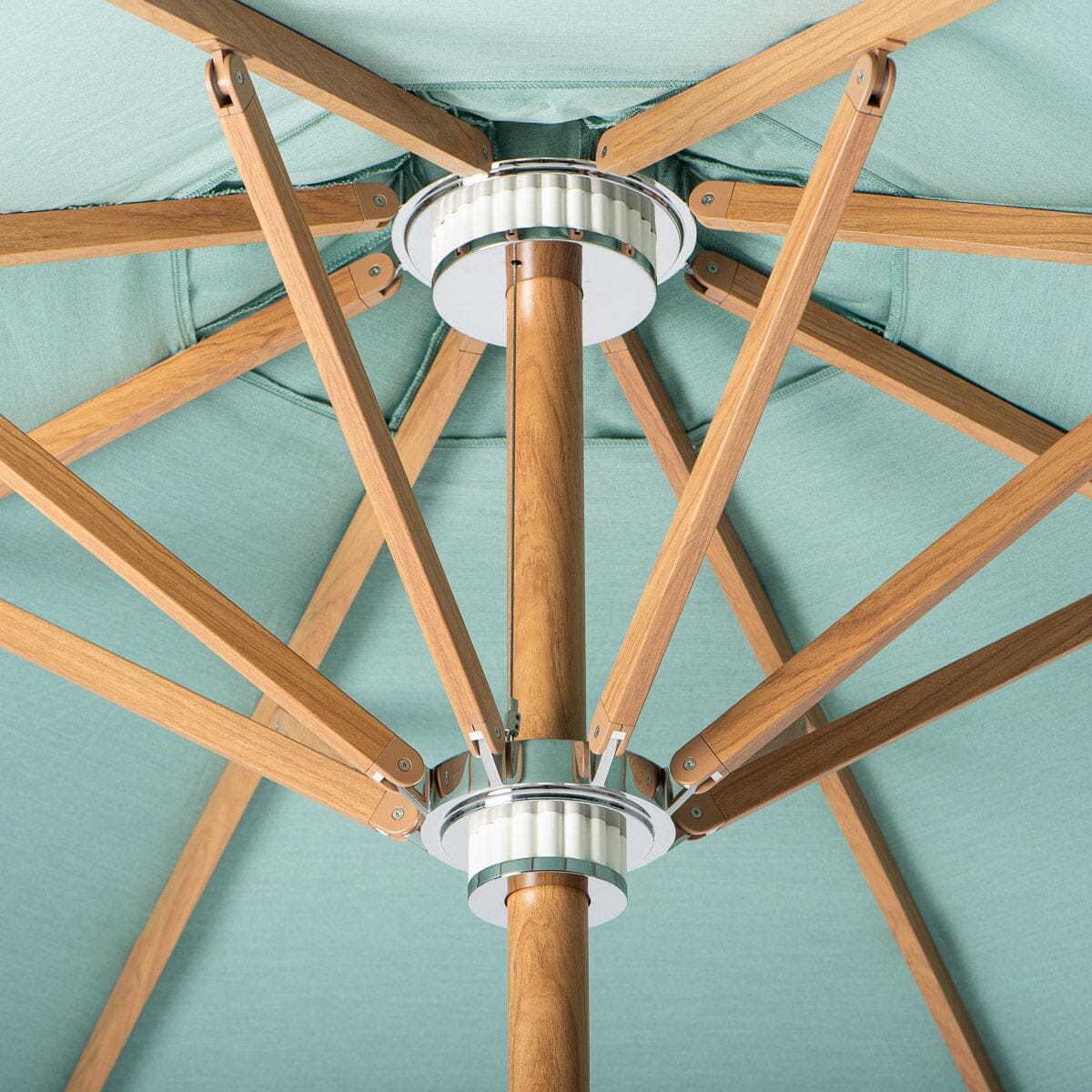 Resort Market Umbrella | Rivie Green & Transfer Teak Frame Resort Market Umbrella Kit Business & Pleasure Co Aus 
