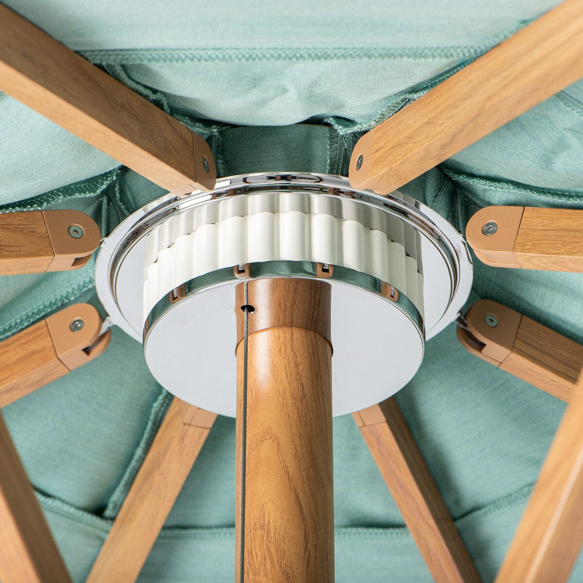 Resort Market Umbrella | Rivie Green & Transfer Teak Frame Resort Market Umbrella Kit Business & Pleasure Co Aus 