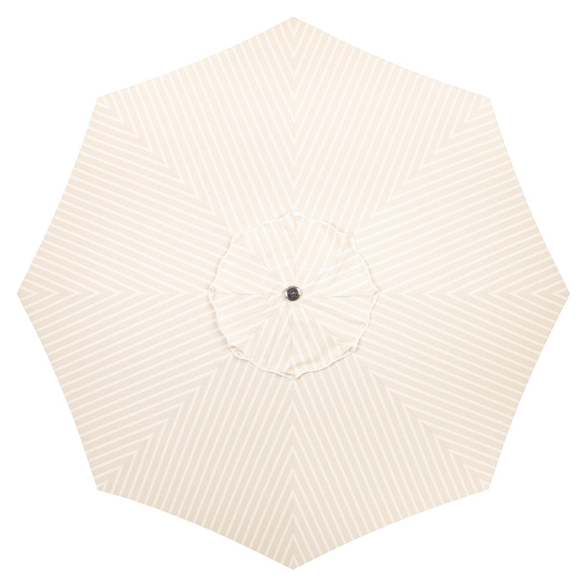 Terrace Umbrella in Monaco Natural Stripe | Antique White Frame Terrace Umbrella Kit Business & Pleasure Co Aus 