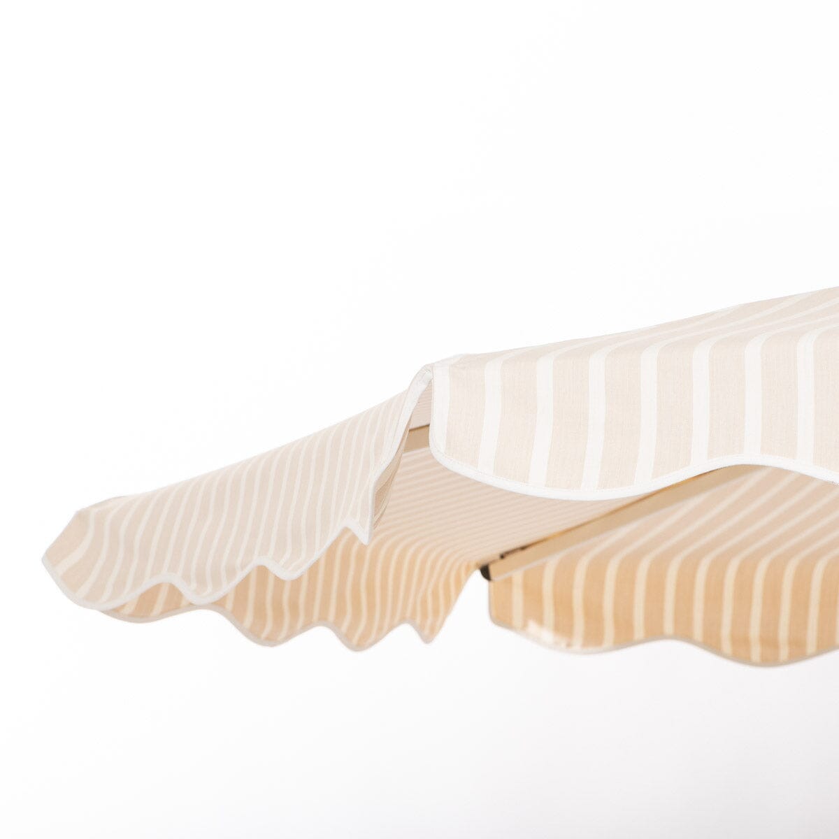Terrace Umbrella in Monaco Natural Stripe | Antique White Frame Terrace Umbrella Kit Business & Pleasure Co Aus 