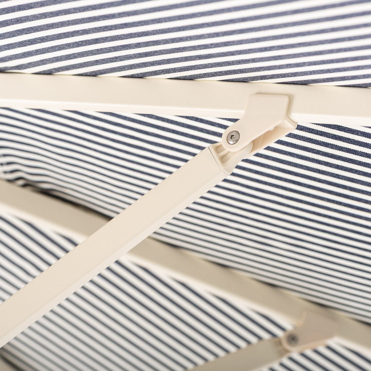 Terrace Umbrella in Lauren's Navy Stripe | Antique White Frame Terrace Umbrella Kit Business & Pleasure Co Aus 
