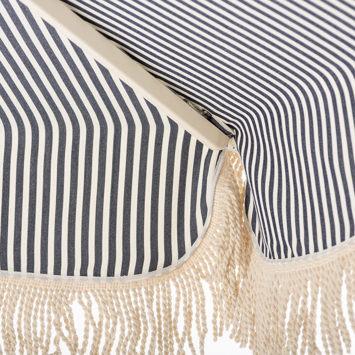 Terrace Umbrella in Lauren's Navy Stripe | Antique White Frame Terrace Umbrella Kit Business & Pleasure Co Aus 